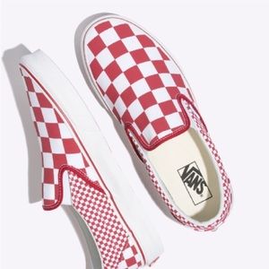 *NIB* Vans Mix Checker Chili Pepper Classic Slip-On